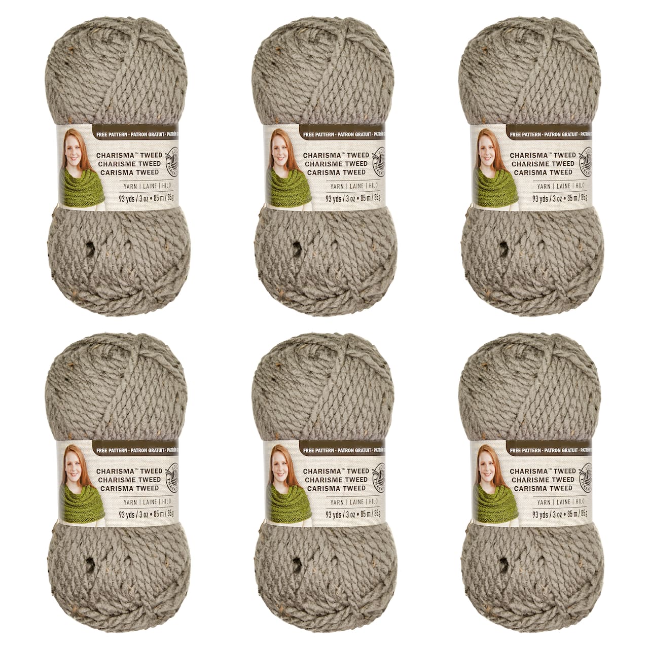 6 Pack: Charisma™ Tweed Yarn by Loops & Threads®